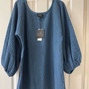 Arianne Elmy Denim (Blue) Textured Knit Good Luck Dress